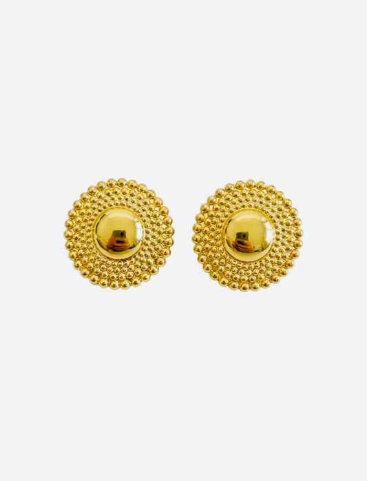 Nubian Goddess Gold Jumbo Studded Earrings