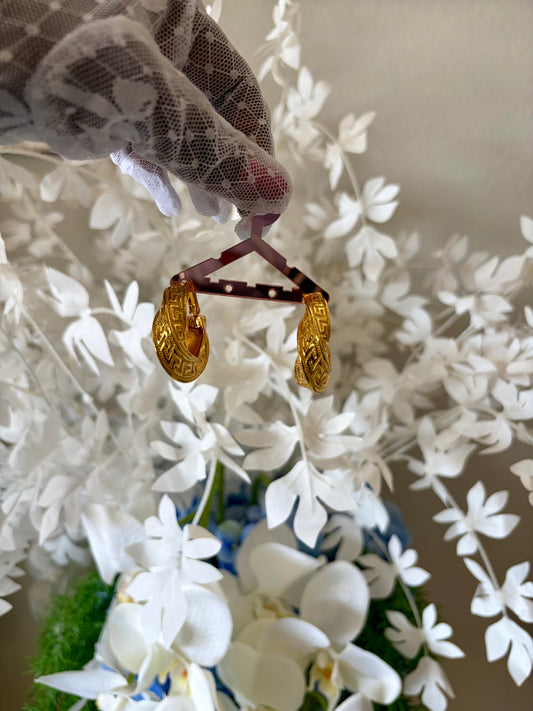 Minimalist Gold Hoop Earrings 24 Karat Gold Plated