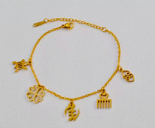Adinkra Select Mini Charms Gold Bracelet