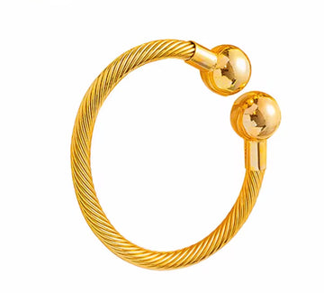 1 Piece Adjustable Twisted Cuff Bangle for women Stainless Steel Gold Plated