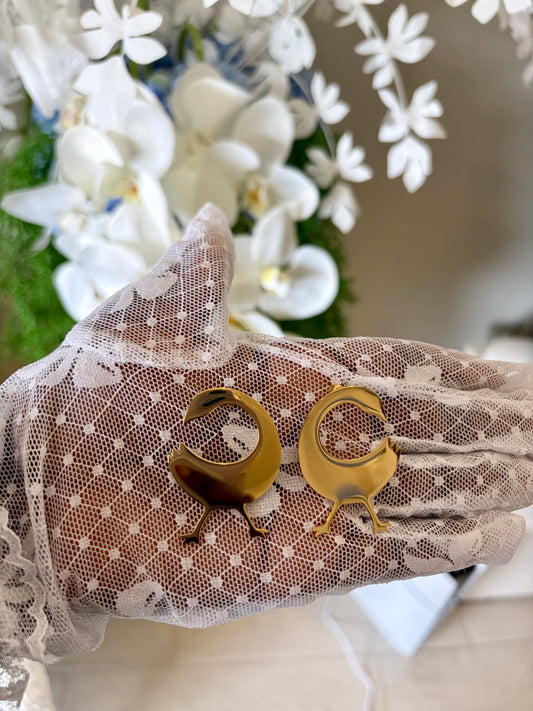 Sankofa Adinkra Studded Gold Earrings