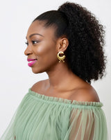Sankofa Bird Adinkra Studded Gold Earrings