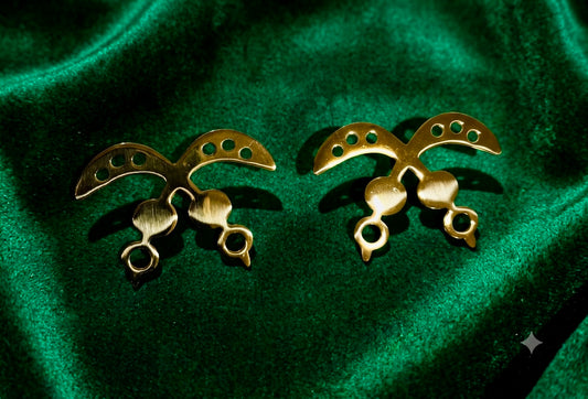 Akofena Adinkra Studded Gold Earrings