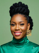 Adinkra Select Square Shaped Studded Gold Earrings