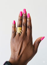 Akofena Goddess Adinkra Charm Size 7 Gold Ring