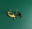 Sankofa Bird Adinkra Studded Gold Earrings