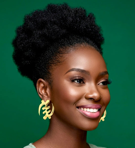 Gye Nyame Adinkra Medium Gold earrings