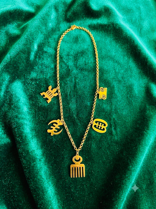 Gye Nyame Adinkra Select Gold Necklace