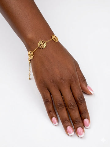 Gye Nyame Adinkra Charms Gold Bracelet