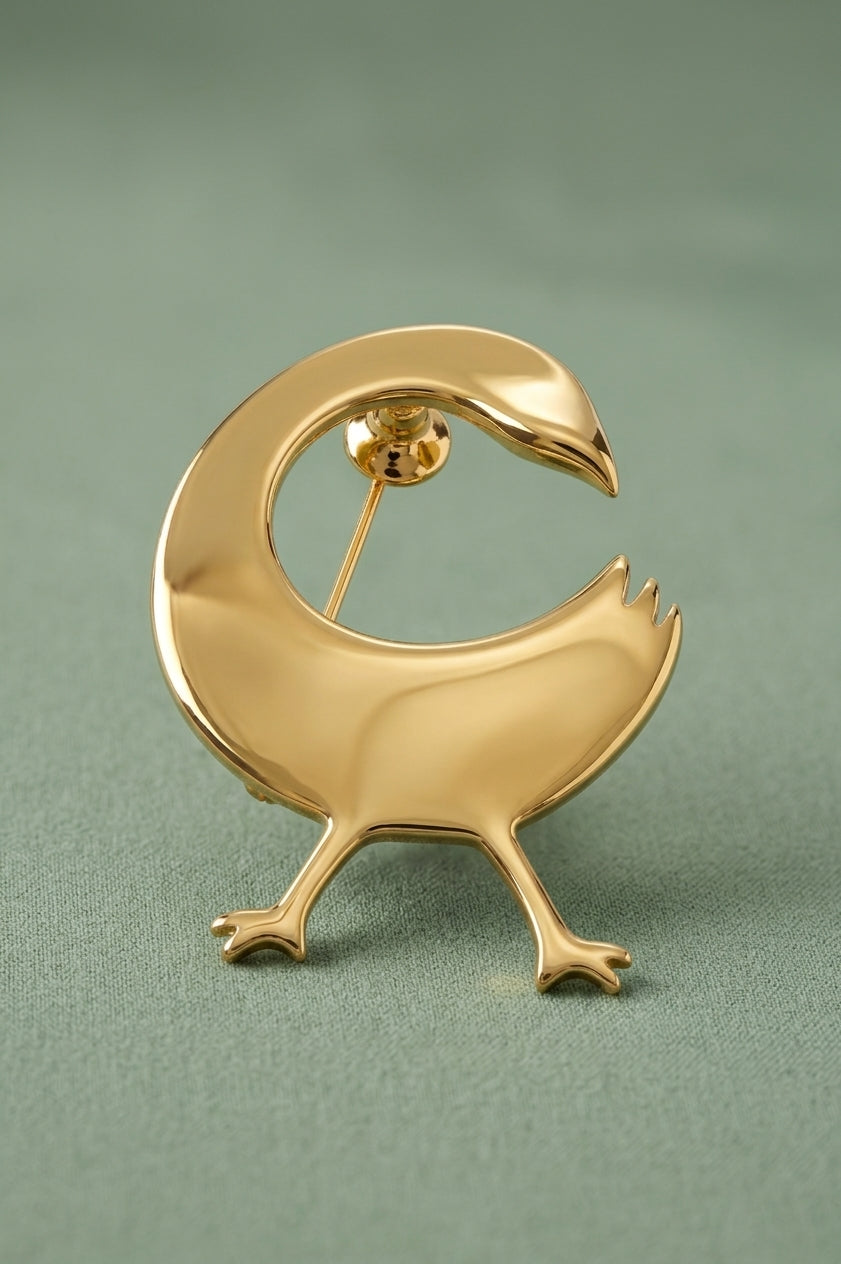 Sankofa Bird Adinkra Studded Gold Earrings