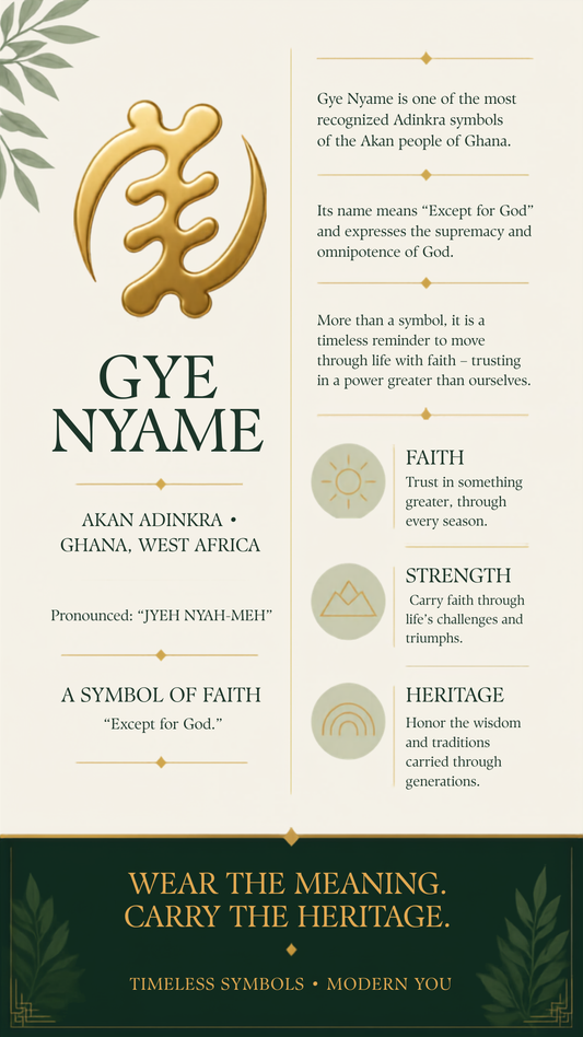 Gye Nyame Adinkra Adjustable Size Gold Ring