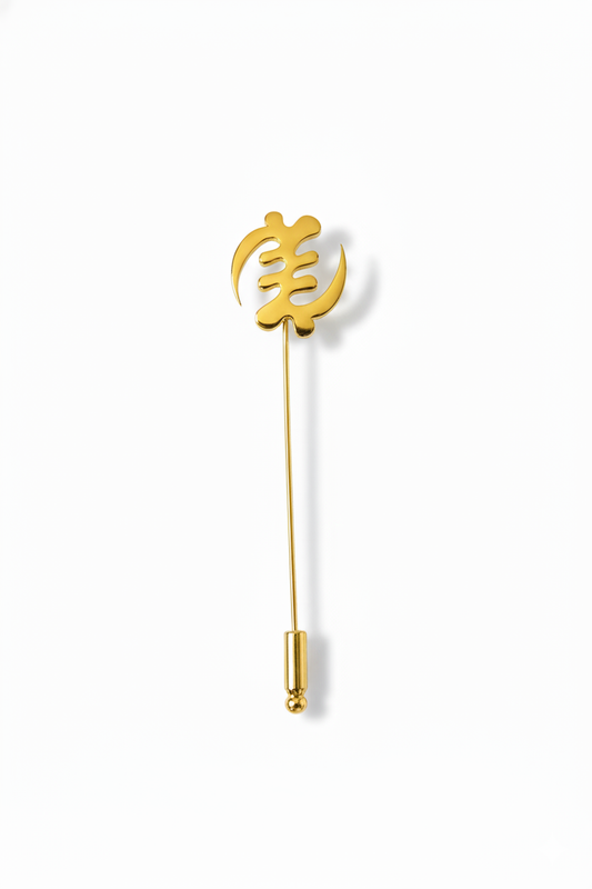 Gye Nyame gold Lapel Pin brooch