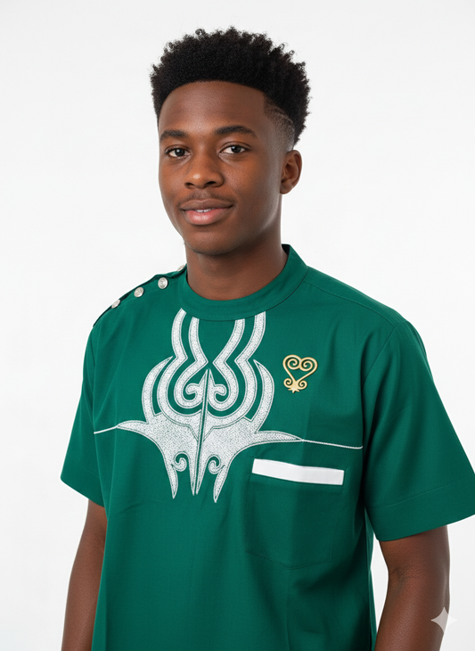 Sankofa Adinkra Gold Brooch