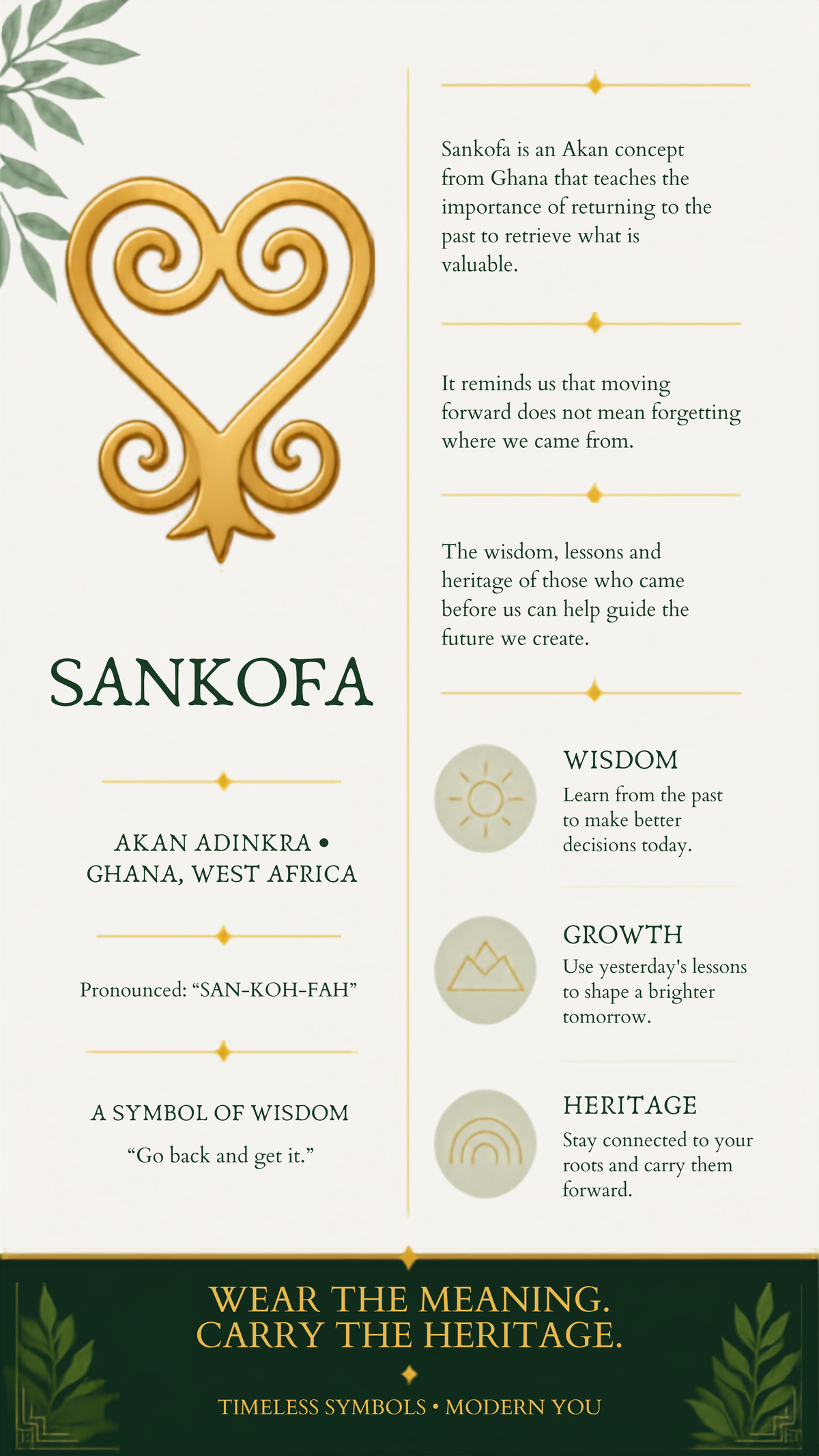 Sankofa Bird Adinkra Studded Gold Earrings
