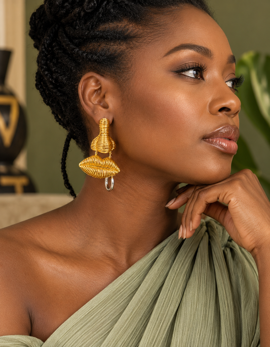 Mouth Pierced Nose Gold Color Earrings
