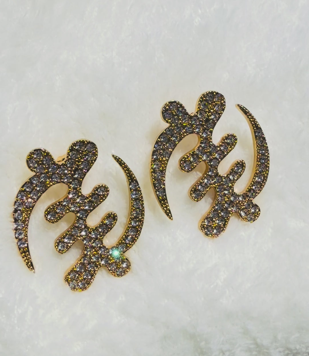 Gye Nyame Crystal Stud Earrings